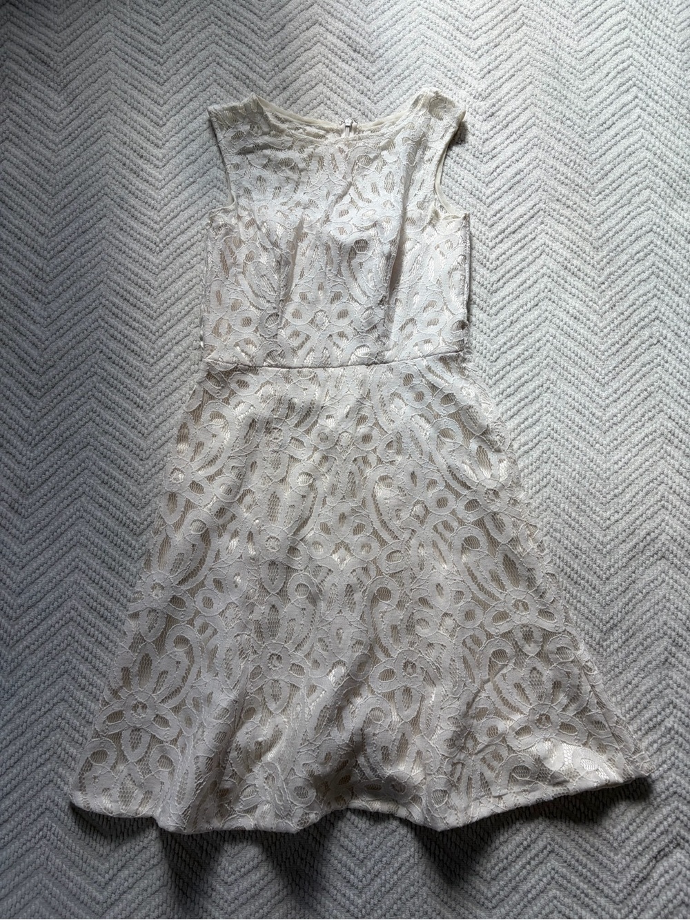 🤍 Cream Lace Fit-and-Flare Dress
